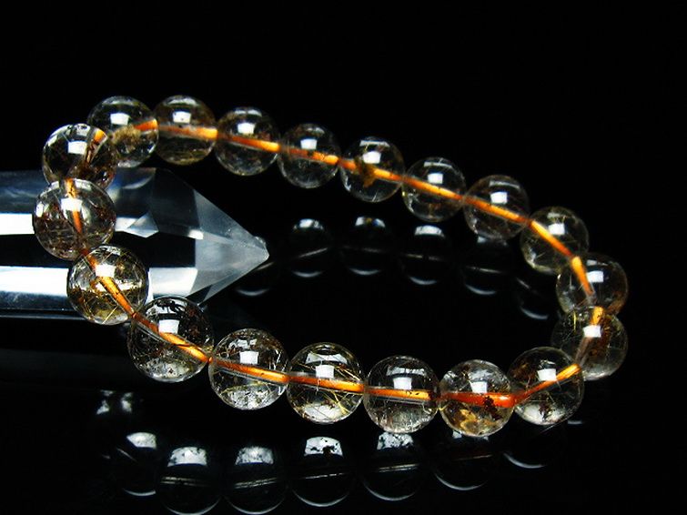 ガーデン水晶 ルチル入り  ブレスレット 10mm [T50-9604] 1枚目