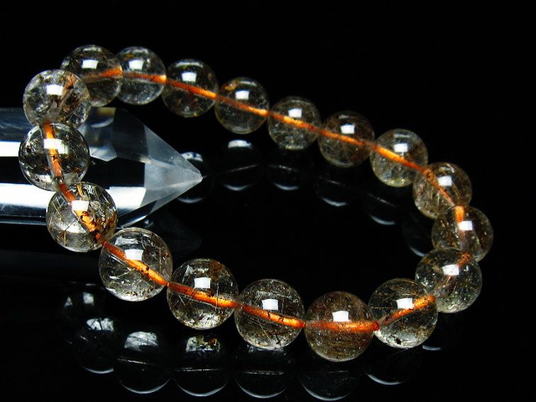 ガーデン水晶 ルチル入り  ブレスレット 12mm [T50-9620] 1枚目