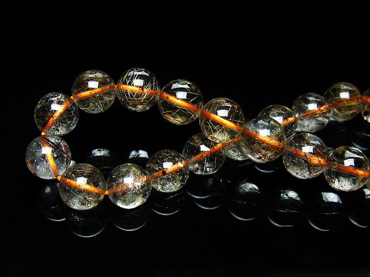 ガーデン水晶 ルチル入り  ブレスレット 9mm [T50-9628] 2枚目