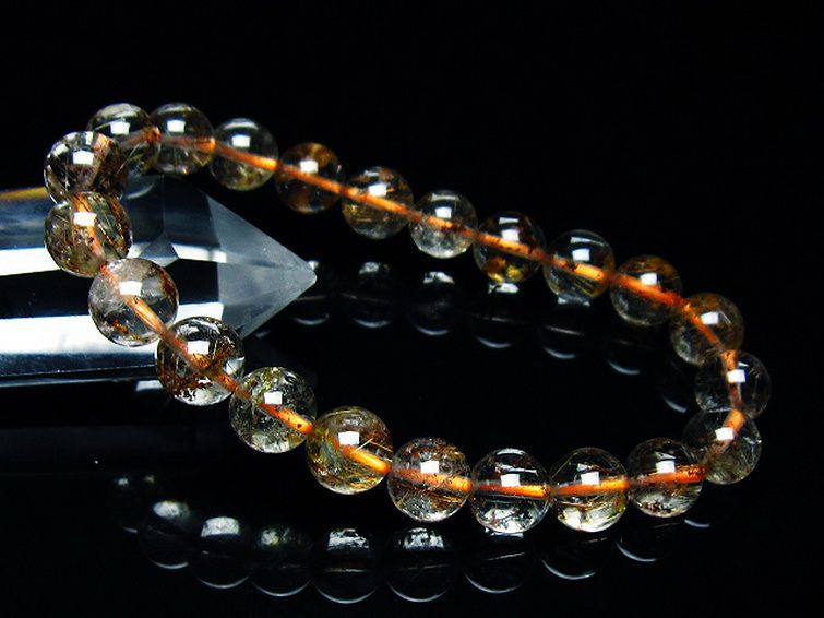 ガーデン水晶 ルチル入り  ブレスレット 8mm [T50-9629] 1枚目