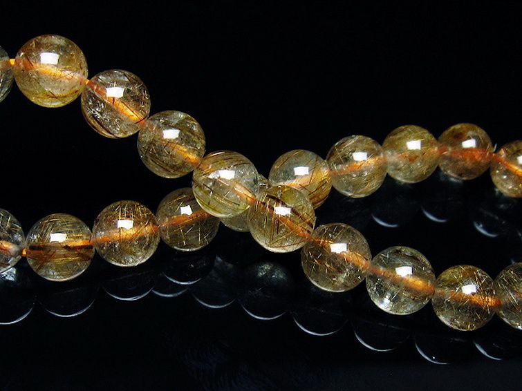 金針ルチル水晶 ブレスレット 7mm [t50-9630] 2枚目