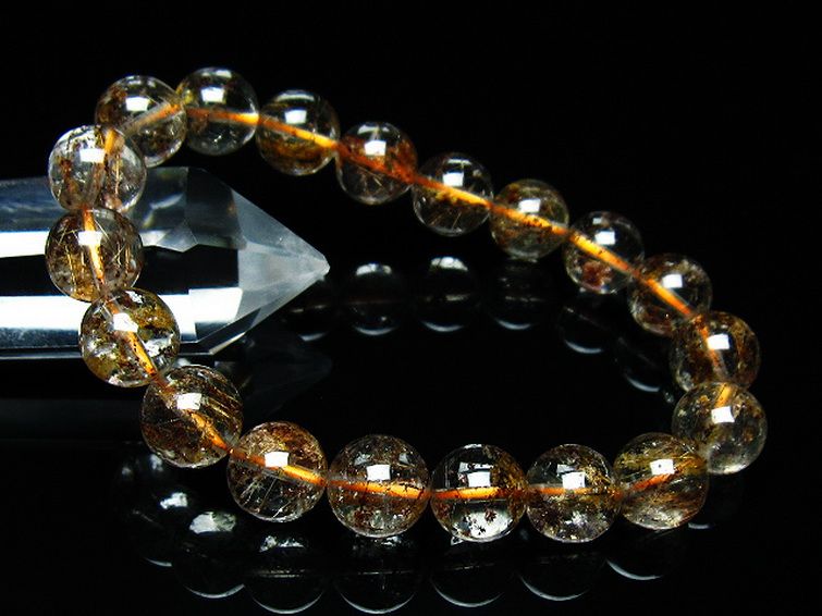 ガーデン水晶 ルチル入り ブレスレット 11mm [t50-9643] 1枚目