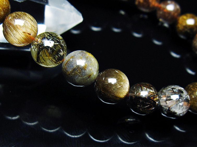 金針ルチル水晶 ブレスレット 8mm [T50-9670] 3枚目