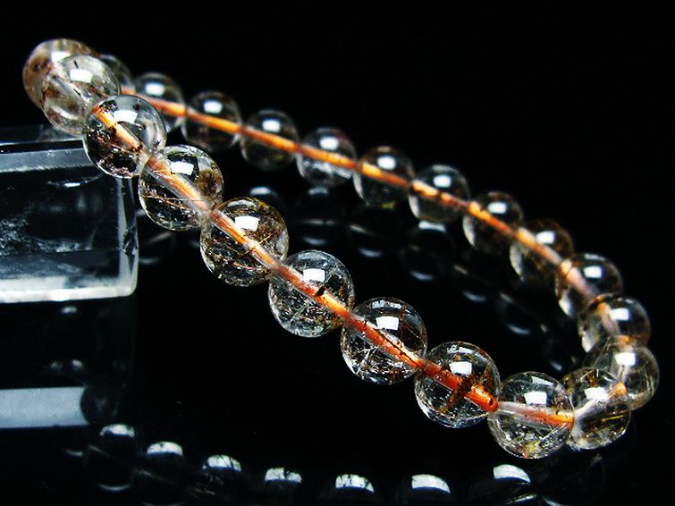 金針ルチル水晶 ブレスレット 8mm [t50-9832] 1枚目