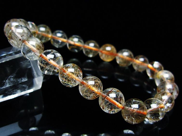 金針ルチル水晶 ブレスレット 8mm [t50-9835] 1枚目