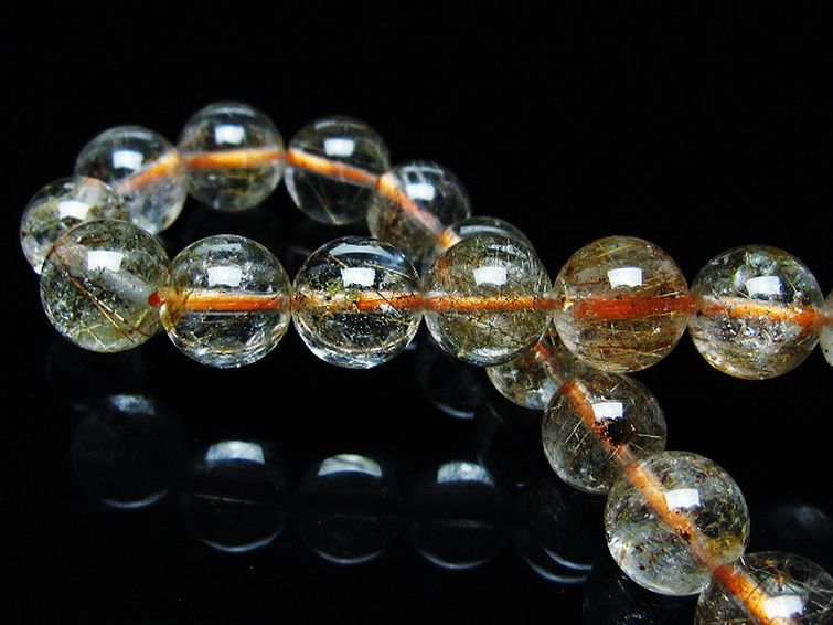 金針ルチル水晶 ブレスレット 8mm [t50-9835] 2枚目