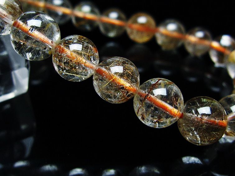 金針ルチル水晶 ブレスレット 8mm [t50-9835] 3枚目