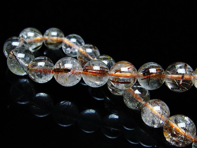 金針ルチル水晶 ブレスレット 8mm [t50-9836] 2枚目