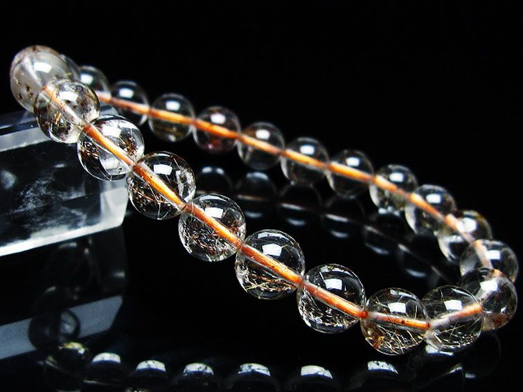 金針ルチル水晶 ブレスレット 8mm [t50-9837] 1枚目