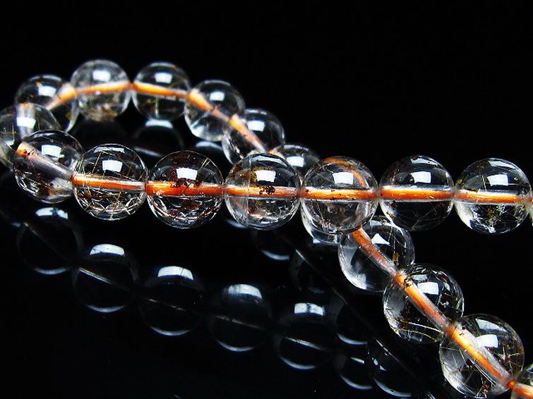 金針ルチル水晶 ブレスレット 8mm [t50-9837] 2枚目