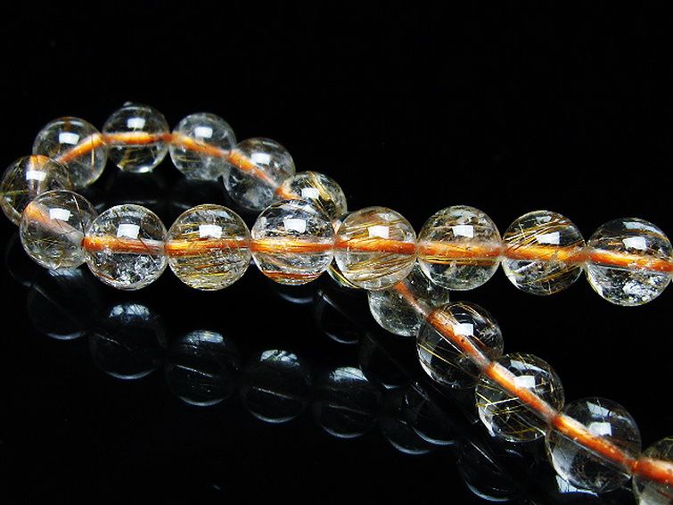 金針ルチル水晶 ブレスレット 7mm [t50-9850] 2枚目