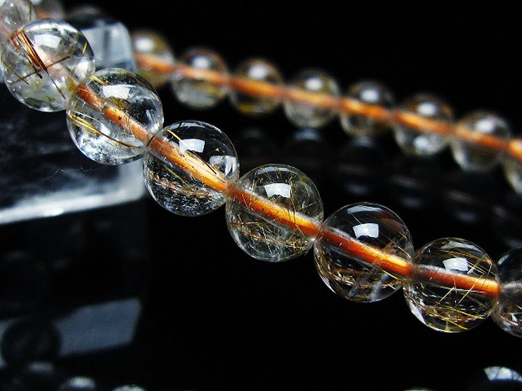 金針ルチル水晶 ブレスレット 7mm [t50-9850] 3枚目