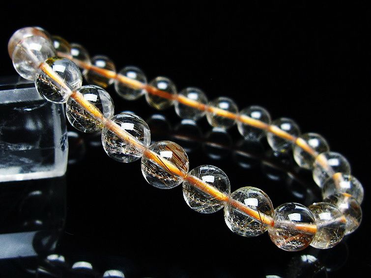 金針ルチル水晶 ブレスレット 8mm [t50-9852] 1枚目