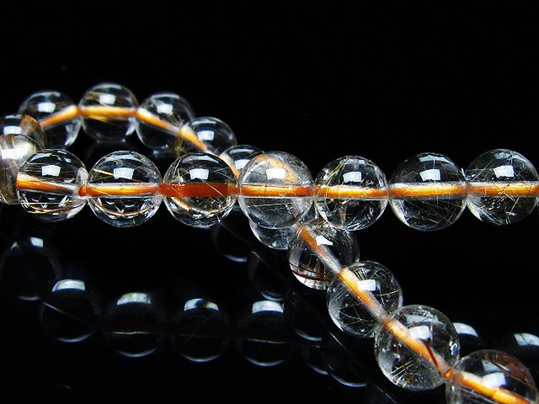 金針ルチル水晶 ブレスレット 8mm [t50-9852] 2枚目