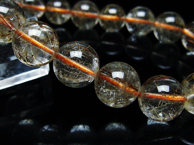 金針ルチル水晶 ブレスレット 12mm [t50-9879]