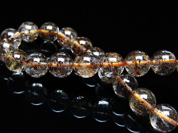 金針ルチル水晶 ブレスレット 9mm [t50-9927] 2枚目