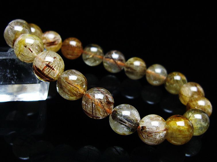 金針ルチル水晶 ブレスレット 9mm [t50-9943] 1枚目