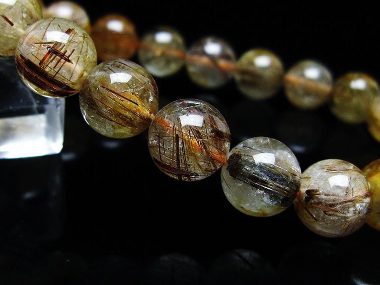 金針ルチル水晶 ブレスレット 9mm [t50-9943] 3枚目