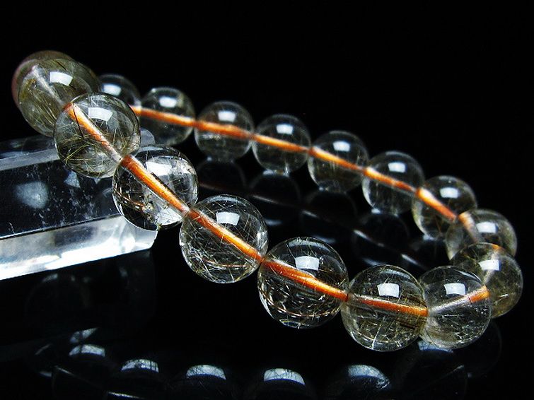 金針ルチル水晶 ブレスレット 11mm [t50-9962] 1枚目