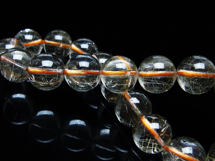 金針ルチル水晶 ブレスレット 11mm [t50-9962] 2枚目