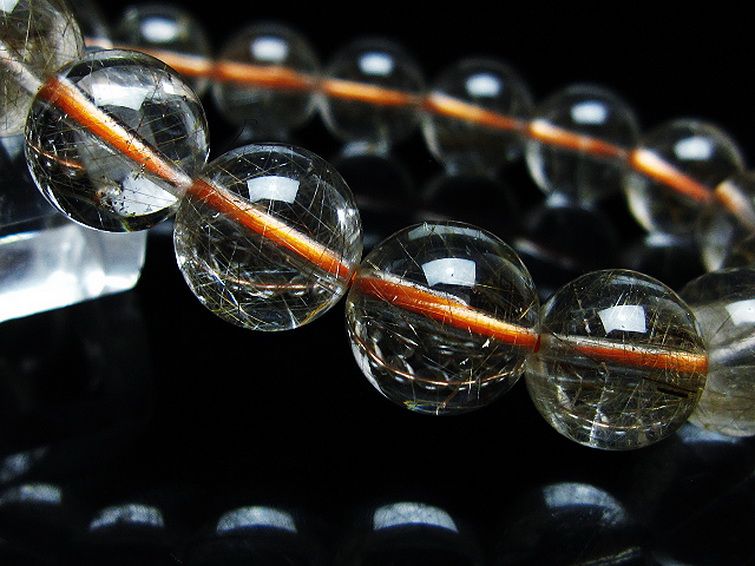 金針ルチル水晶 ブレスレット 11mm [t50-9962] 3枚目