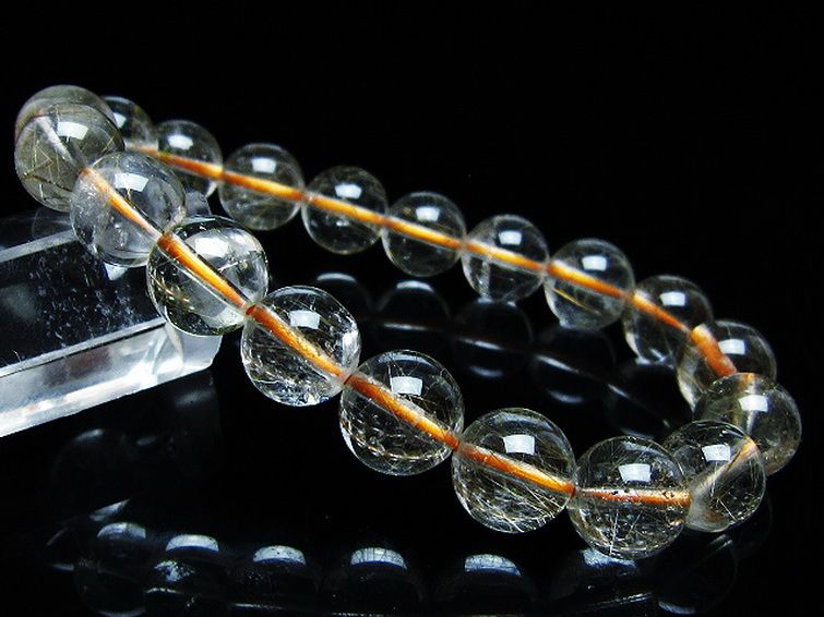 金針ルチル水晶 ブレスレット 10mm [t50-9964] 1枚目