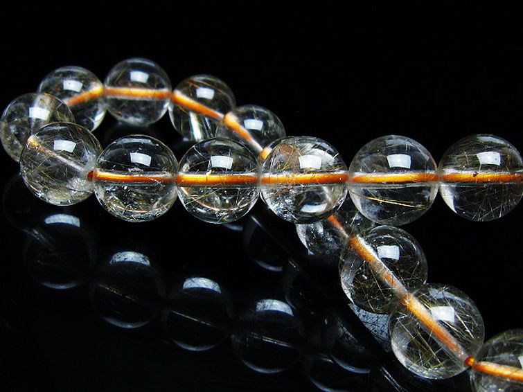 金針ルチル水晶 ブレスレット 10mm [t50-9964] 2枚目