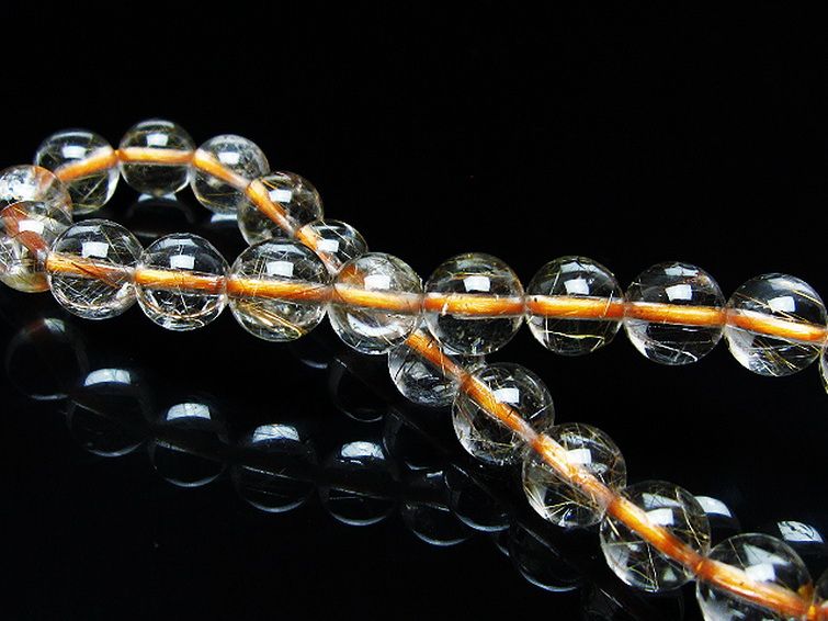 金針ルチル水晶 ブレスレット 7mm [t50-9972] 2枚目