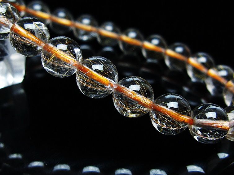 金針ルチル水晶 ブレスレット 7mm [t50-9972] 3枚目