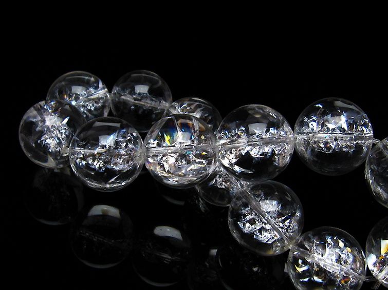 アイリスクォーツ 虹入り レインボークラック水晶 ブレスレット 18mm [T502-7549] 2枚目