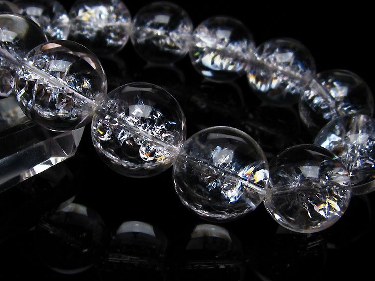 アイリスクォーツ 虹入り レインボークラック水晶 ブレスレット 18mm [T502-7549] 3枚目