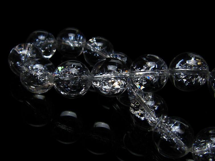 アイリスクォーツ 虹入り レインボークラック水晶 ブレスレット 14mm [T502-8171] 2枚目