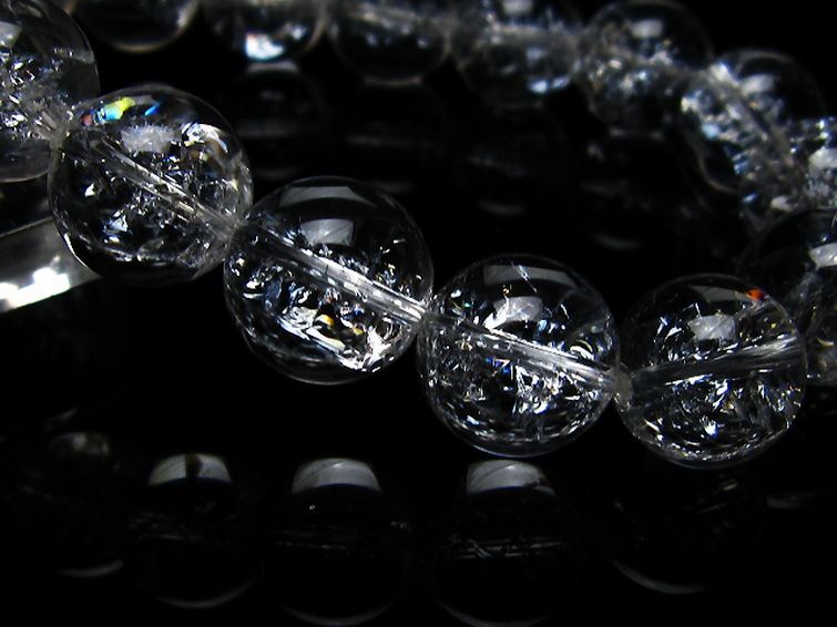 アイリスクォーツ 虹入り レインボークラック水晶 ブレスレット 14mm [T502-8171] 3枚目
