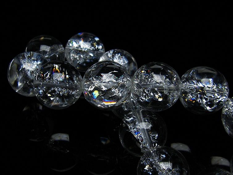 アイリスクォーツ 虹入り レインボークラック水晶 ブレスレット 16mm [T502-8439] 2枚目