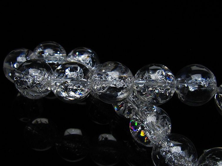 アイリスクォーツ 虹入り レインボークラック水晶 ブレスレット 14mm [T502-8667] 2枚目