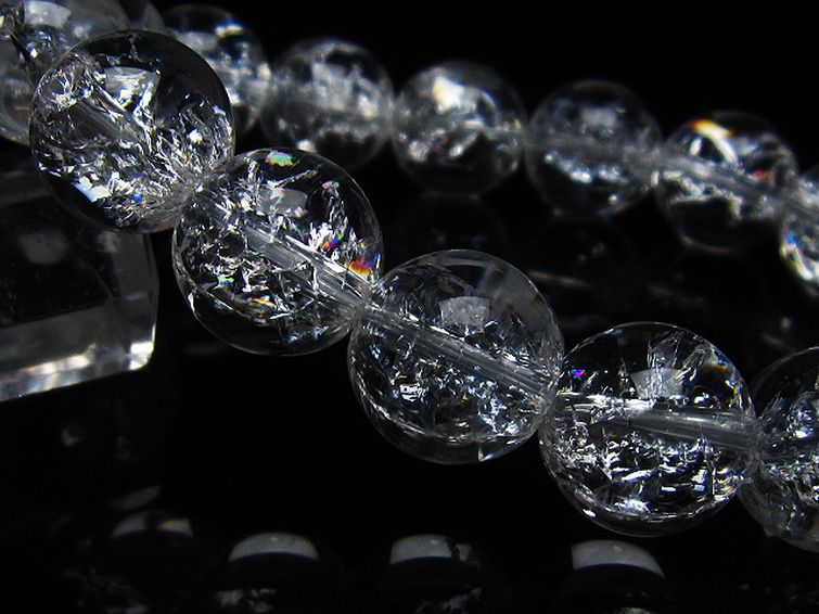 アイリスクォーツ 虹入り レインボークラック水晶 ブレスレット 14mm [T502-8667] 3枚目