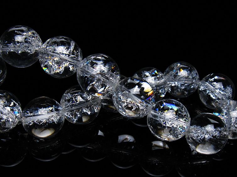 アイリスクォーツ 虹入り レインボークラック水晶 ブレスレット 14mm [T502-8877] 2枚目