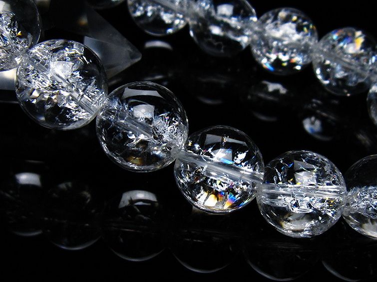 アイリスクォーツ 虹入り レインボークラック水晶 ブレスレット 14mm [T502-8877] 3枚目