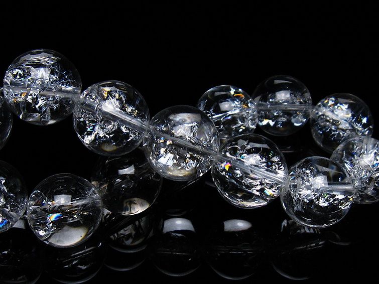 アイリスクォーツ 虹入り レインボークラック水晶 ブレスレット 16mm [T502-8908] 2枚目