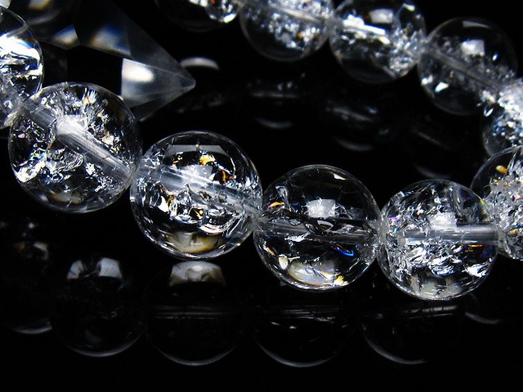 アイリスクォーツ 虹入り レインボークラック水晶 ブレスレット 16mm [T502-8908] 3枚目