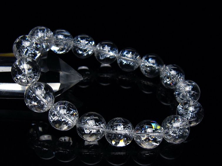 アイリスクォーツ 虹入り レインボークラック水晶 ブレスレット 13mm [T502-8948] 1枚目