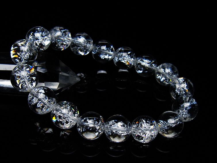 アイリスクォーツ 虹入り レインボークラック水晶 ブレスレット 13mm [T502-8978] 1枚目