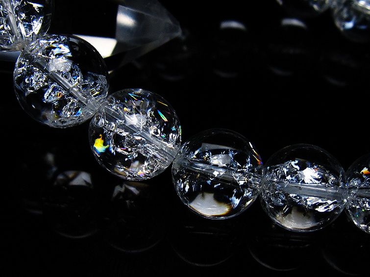 アイリスクォーツ 虹入り レインボークラック水晶 ブレスレット 13mm [T502-8978] 3枚目