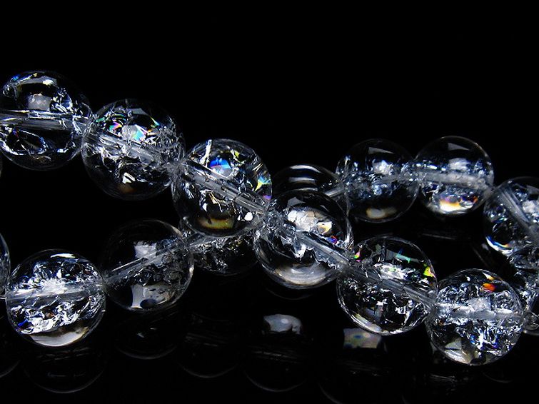 アイリスクォーツ 虹入り レインボークラック水晶 ブレスレット 14mm [T502-8984] 2枚目