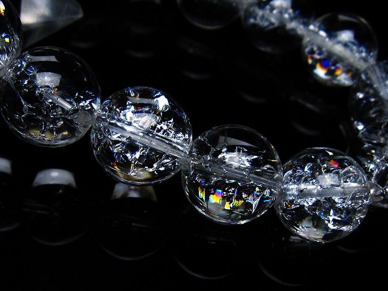 アイリスクォーツ 虹入り レインボークラック水晶 ブレスレット 14mm [T502-8984] 3枚目