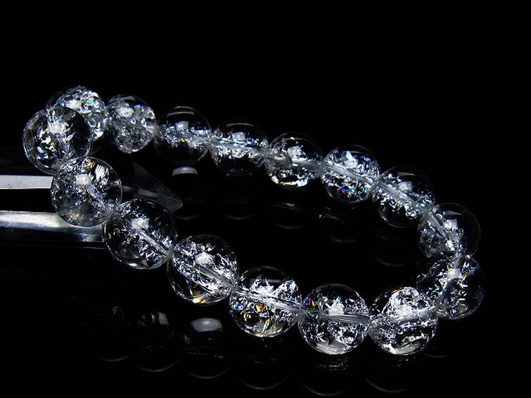 アイリスクォーツ 虹入り レインボークラック水晶 ブレスレット 14mm [T502-8990] 1枚目