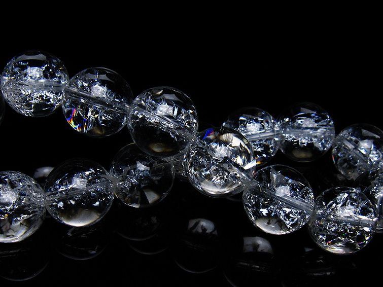 アイリスクォーツ 虹入り レインボークラック水晶 ブレスレット 14mm [T502-8990] 2枚目