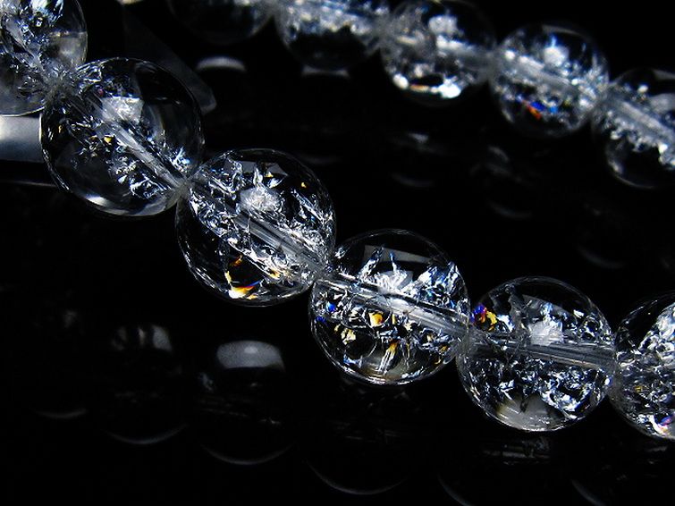 アイリスクォーツ 虹入り レインボークラック水晶 ブレスレット 14mm [T502-8990] 3枚目