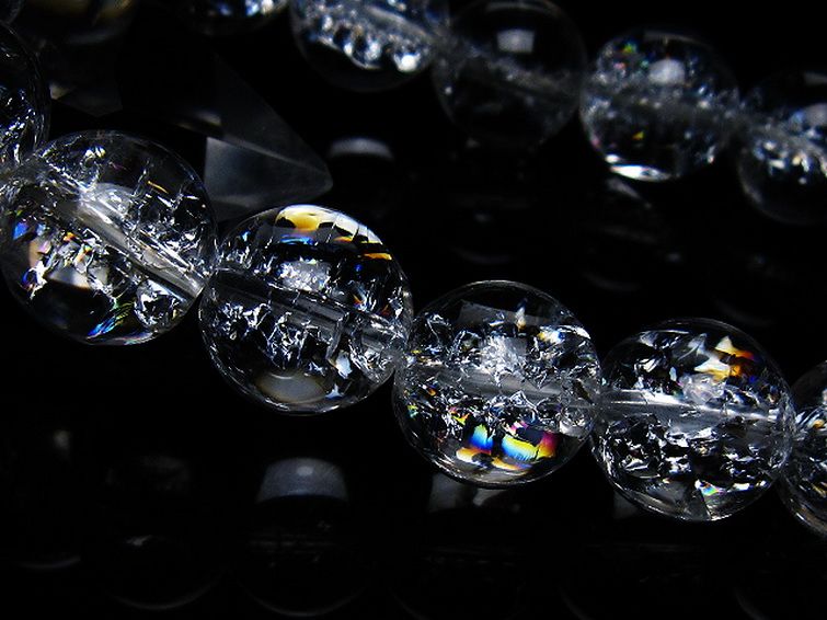 アイリスクォーツ 虹入り レインボークラック水晶 ブレスレット 14mm [T502-8993] 3枚目