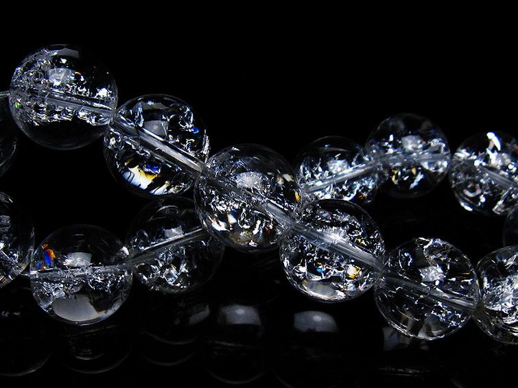 アイリスクォーツ 虹入り レインボークラック水晶 ブレスレット 14mm